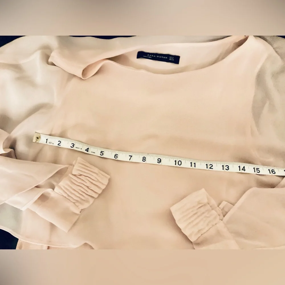 Zara Chiffon Overlay Tiered Blouse - Picture 4 of 6